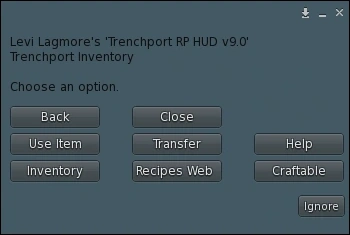 Inventory menu in the Trenchport RP HUD