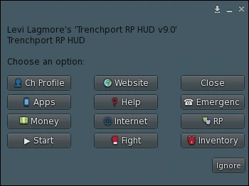 Main HUD Menu menu in the Trenchport RP HUD