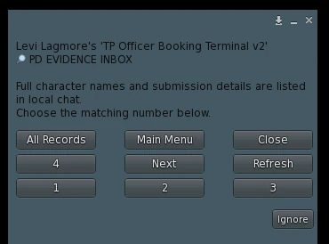 Evidence Inbox menu screenshot