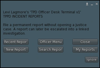 Incident Reports menu screenshot