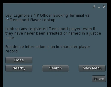 Player Lookup menu screenshot