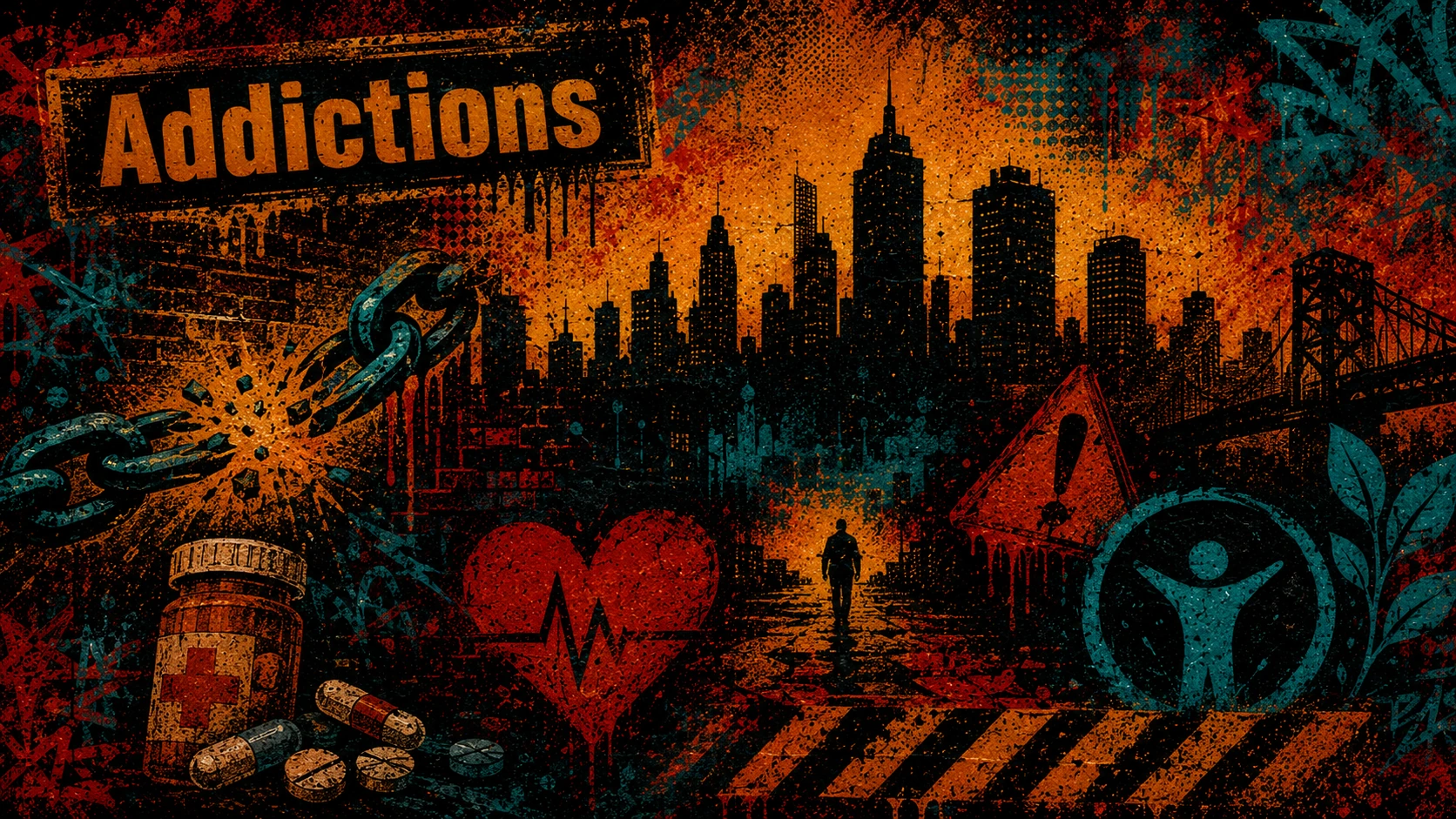 Trenchport Addictions hero banner about classes, withdrawal, rehab, and progression